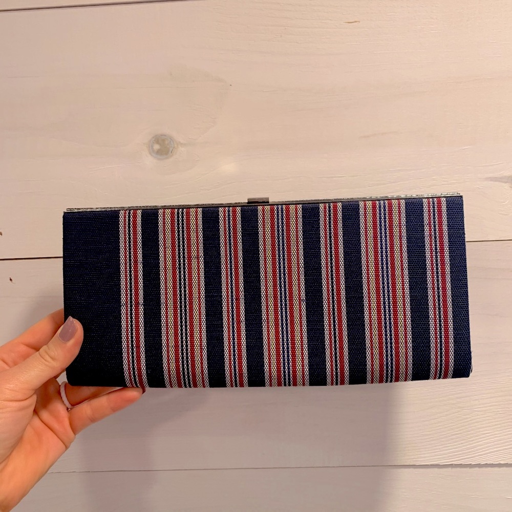 Vintage striped clutch